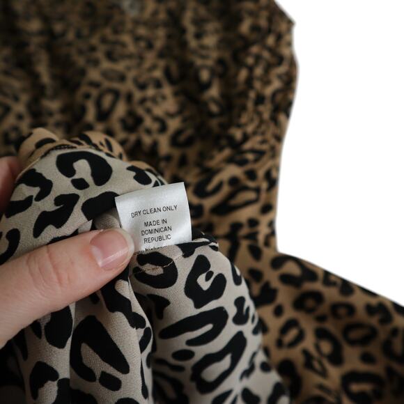 Tucker Womens Silk Leopard Print Dress Size‎ Small Tie Waist Kitty Cat Dreamer - Picture 9 of 12